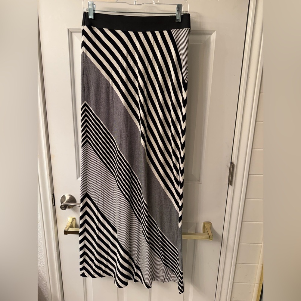 Striped Black and White Maxi Skirt